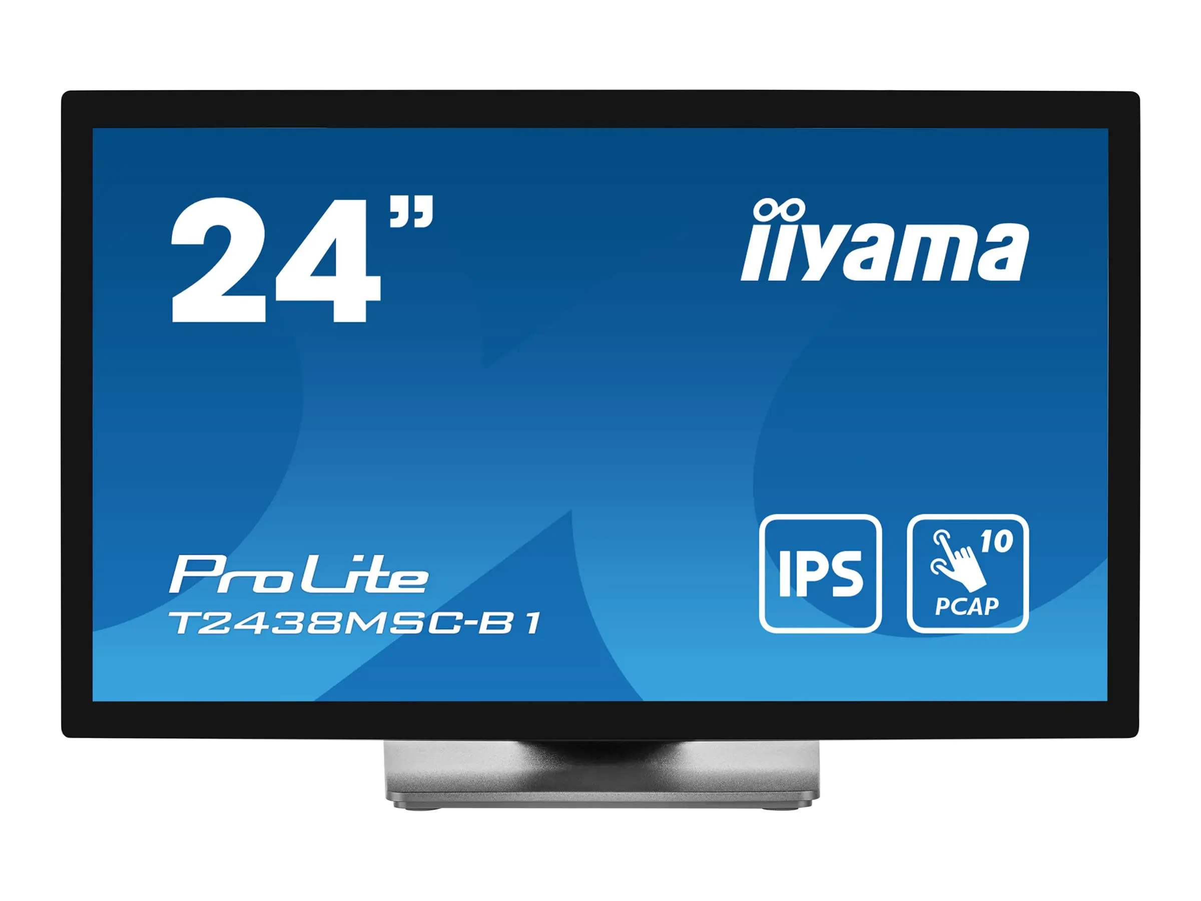 iiyama ProLite T2438MSC-B1 - LED-Monitor - 61 cm (24") (23.8" sichtbar) - Touchscreen - 1920 x 1080 Full HD (1080p) - IPS - 600 cd/m² - 1000:1 - 5 ms - HDMI, DisplayPort - Lautsprecher - mattschwarz