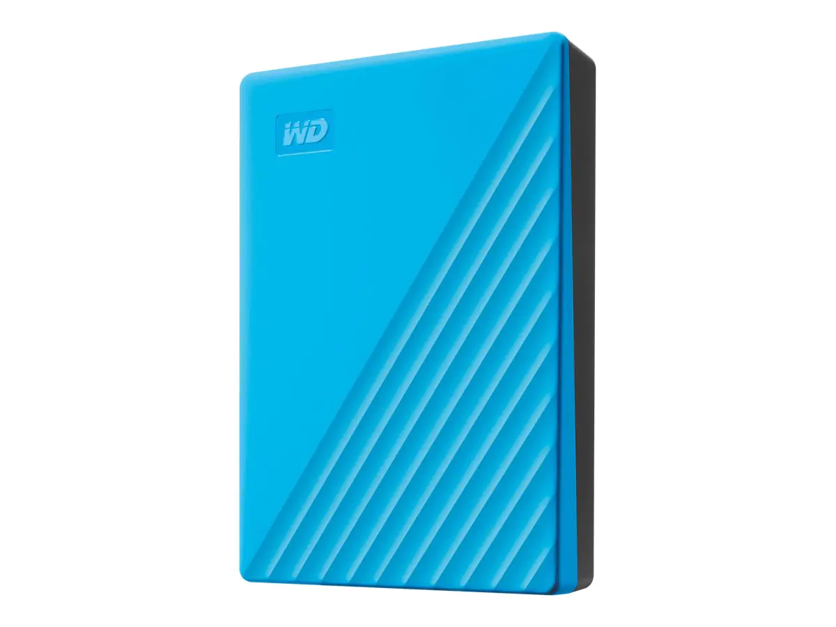 WD My Passport WDBPKJ0040BBL - Festplatte - verschlüsselt - 4 TB - extern (tragbar) - USB 3.2 Gen 1 - 256-Bit-AES - Blau