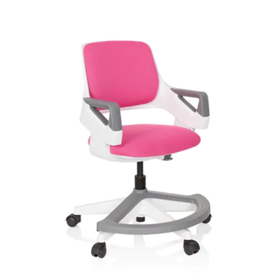 hjh OFFICE Kinderdrehstuhl KID FLEX Rolle hart gebremst (für Teppichboden) pink