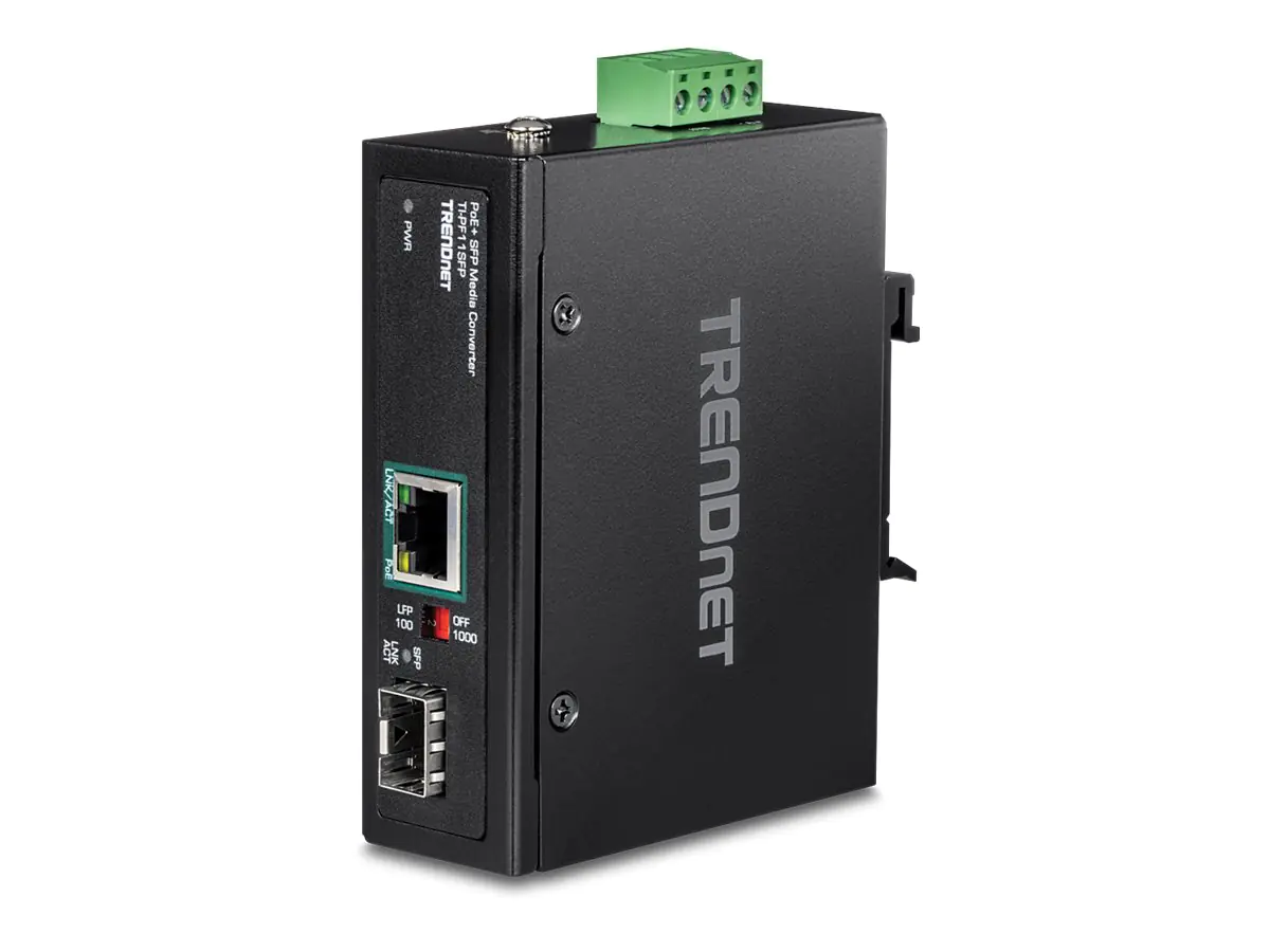 TRENDnet TI-PF11SFP - Medienkonverter - GigE - 10Base-T, 100Base-TX, 1000Base-T - RJ-45 / SFP (mini-GBIC) - bis zu 40 km
