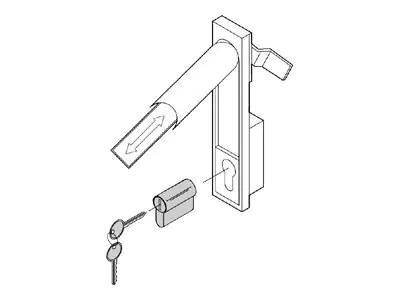 SCHROFF DIN locking cylinder with adapter - Rack-Sicherheitsschloss 25127995