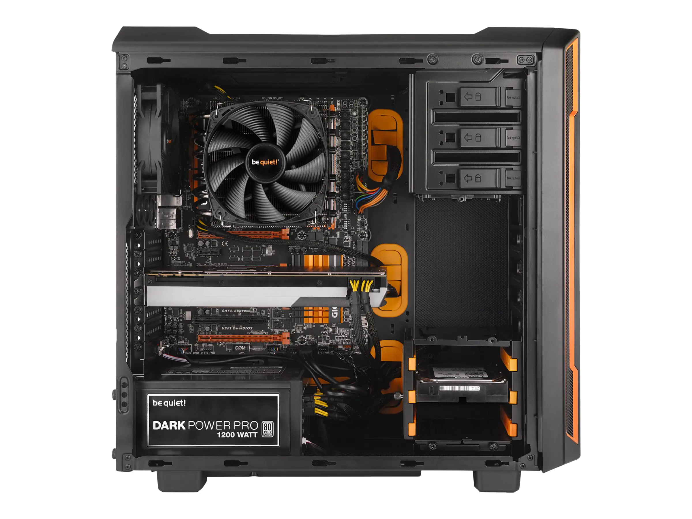 be quiet! Silent Base 600 - Window Edition - Tower - ATX - keine Spannungsversorgung - orange - USB/Audio