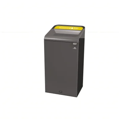 Rubbermaid Abfallsammelsystem 49,5 x 97,5 x 48,9 cm (B x H x T) 87l 1 Sortierfach Stahl, verzinkt grau/gelb