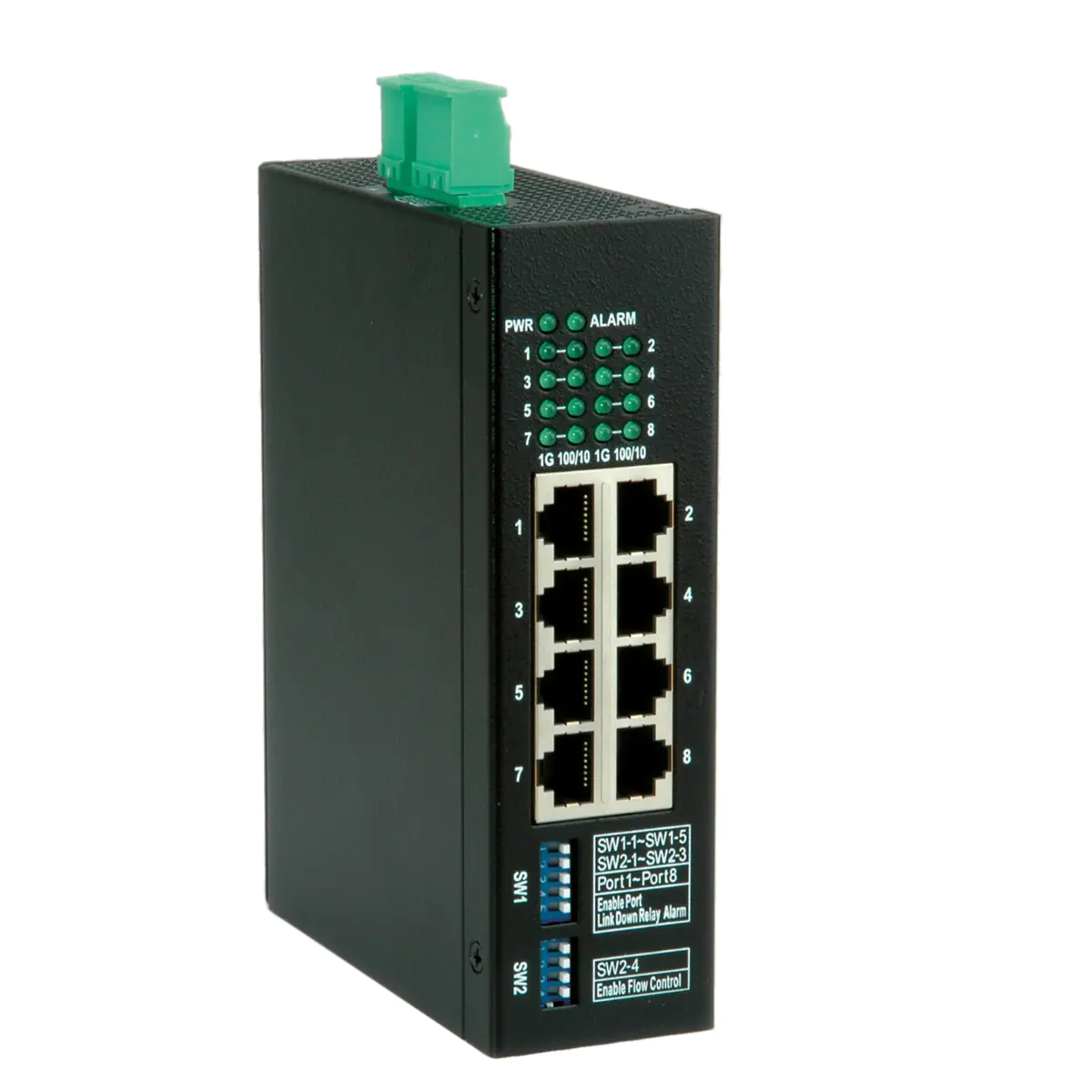 ROLINE Ind. Switch 8x - Switch - 1 Gbps