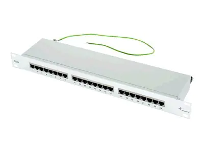 Telegärtner MPP24-HS - Patch Panel - CAT 5e - STP - RJ-45 X 24 - Hellgrau, RAL 7035 - 1U - 48.3 cm (19")