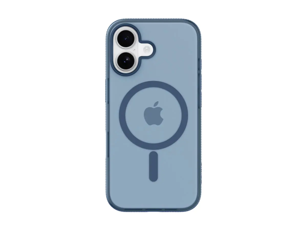 Belkin SheerForce Grip Series - Hintere Abdeckung für Mobiltelefon - MagSafe-Kompatibilität - aus recycelten Materialien hergestellt - marineblau - für Apple iPhone 17