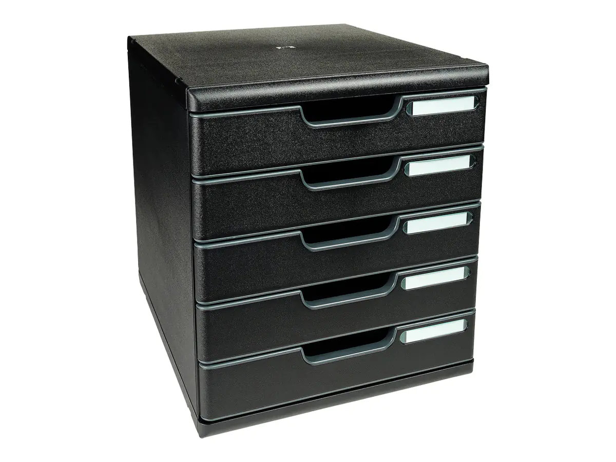 Exacompta Ecoblack - Schubladenschrank - 5 Schubfächer - für A4 Plus (210 x 330 mm) 301414D
