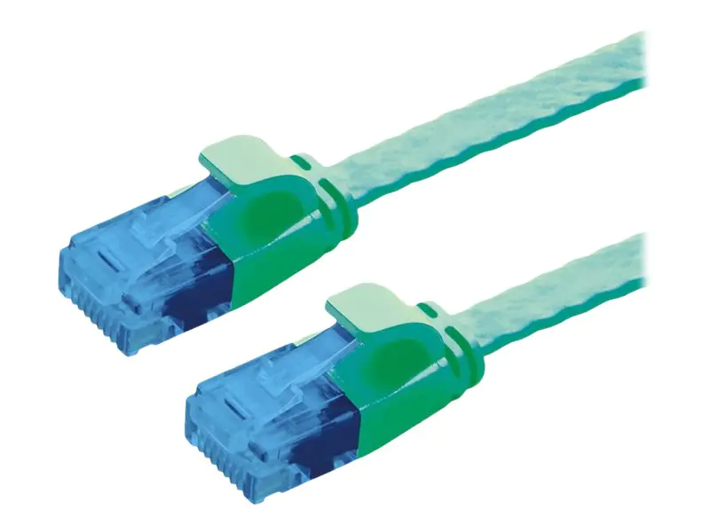 VALUE - Patch-Kabel - RJ-45 (M) zu RJ-45 (M) - 3 m - UTP - CAT 6a - geformt, ohne Haken, verseilt, extraflach, 10 Gigabit Ethernet - grün