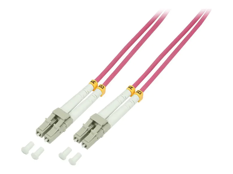 LogiLink - Patch-Kabel - LC Multi-Mode (M) zu LC Multi-Mode (M) - 0.5 m - Glasfaser - Duplex - 50/125 Mikrometer - OM4 - halogenfrei - Erikaviolett