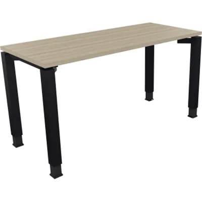 Schreibtisch Vierfuß Quadratrohr B1400xT600xH680-820 an/Eiche Natur