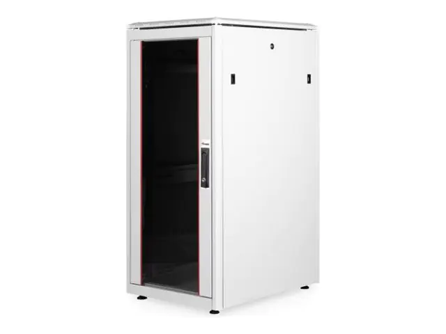 Equip Dynamic Flex Line - Schrank Netzwerkschrank - 600x800 mm, mit Glastür, abnehmbare und abschließbare Paneele, montiert - freistehend - Hellgrau, RAL 7035 - 26U - 48.3 cm (19") EDF-26-6080-G-BIAA