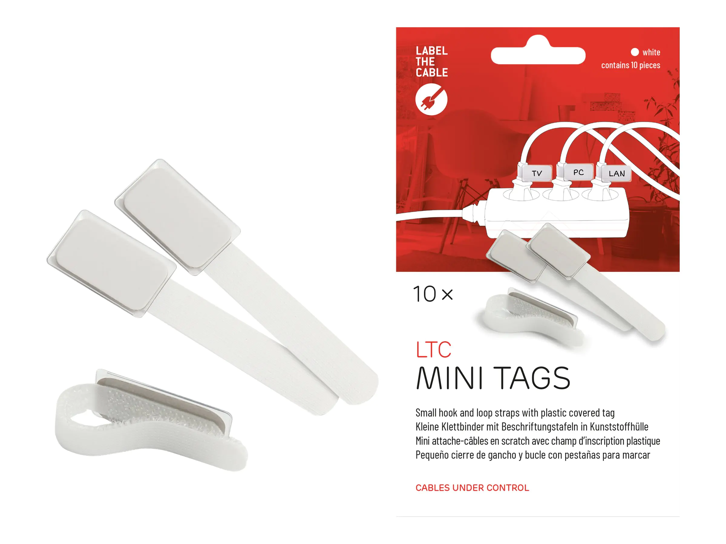 LTC MINI TAGS - Draht-/Kabel-Marker - 9 cm - weiß (Packung mit 10)