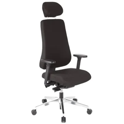 hjh OFFICE Bürodrehstuhl PRO-TEC 400 47-57cm Synchronmechanik Rolle hart gebremst (für Teppichboden) Aluminium schwarz
