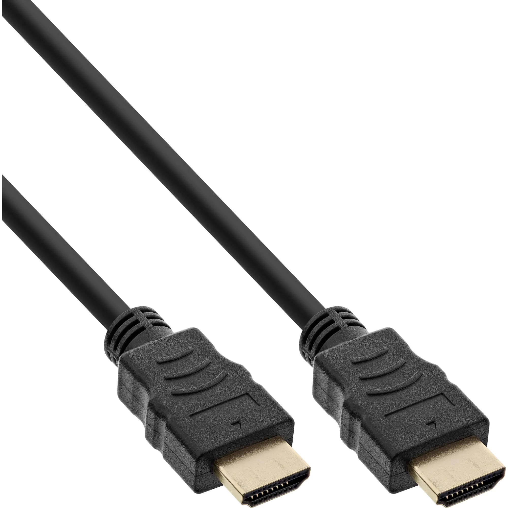 InLine High Speed - HDMI-Kabel mit Ethernet - HDMI Stecker zu HDMI Stecker - 30 cm - Dreifachisolierung - Schwarz - geformt, 4K Unterstützung