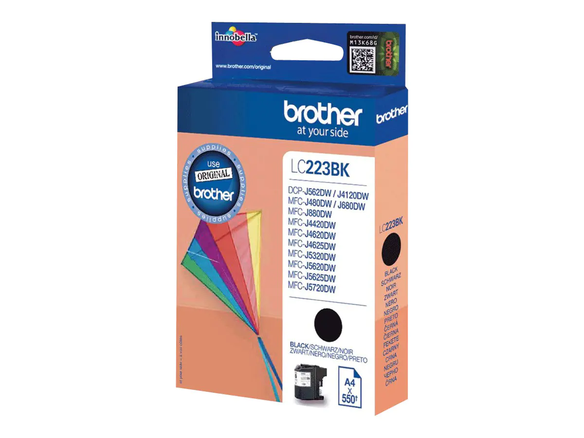 Brother LC223BK - Schwarz - Original - Tintenpatrone - für Brother DCP-J4120, J562, MFC-J4625, J480, J5320, J680, J880; Business Smart MFC-J4420