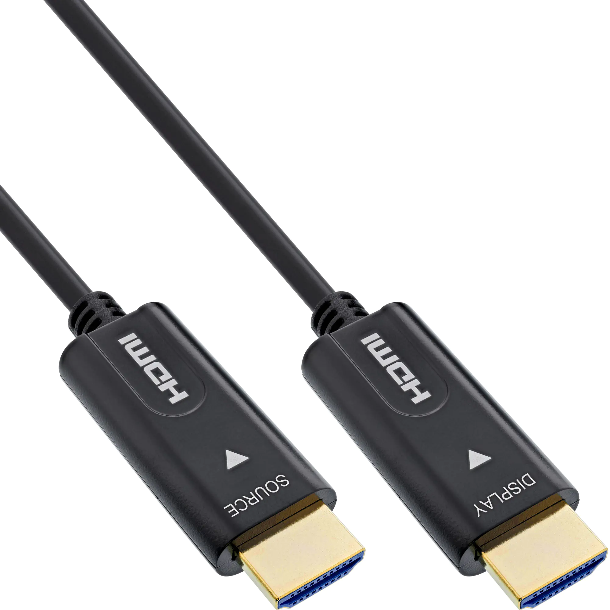InLine - High Speed - HDMI-Kabel mit Ethernet - HDMI männlich zu HDMI männlich - 25 m - Hybrid Kupfer/Kohlefaser - Schwarz - Active Optical Cable (AOC), unterstützt 4K 60 Hz (3840 x 2160), unterstützt 4K 60 Hz (4096 x 2560), Unterstützung für 3D-Video, bi