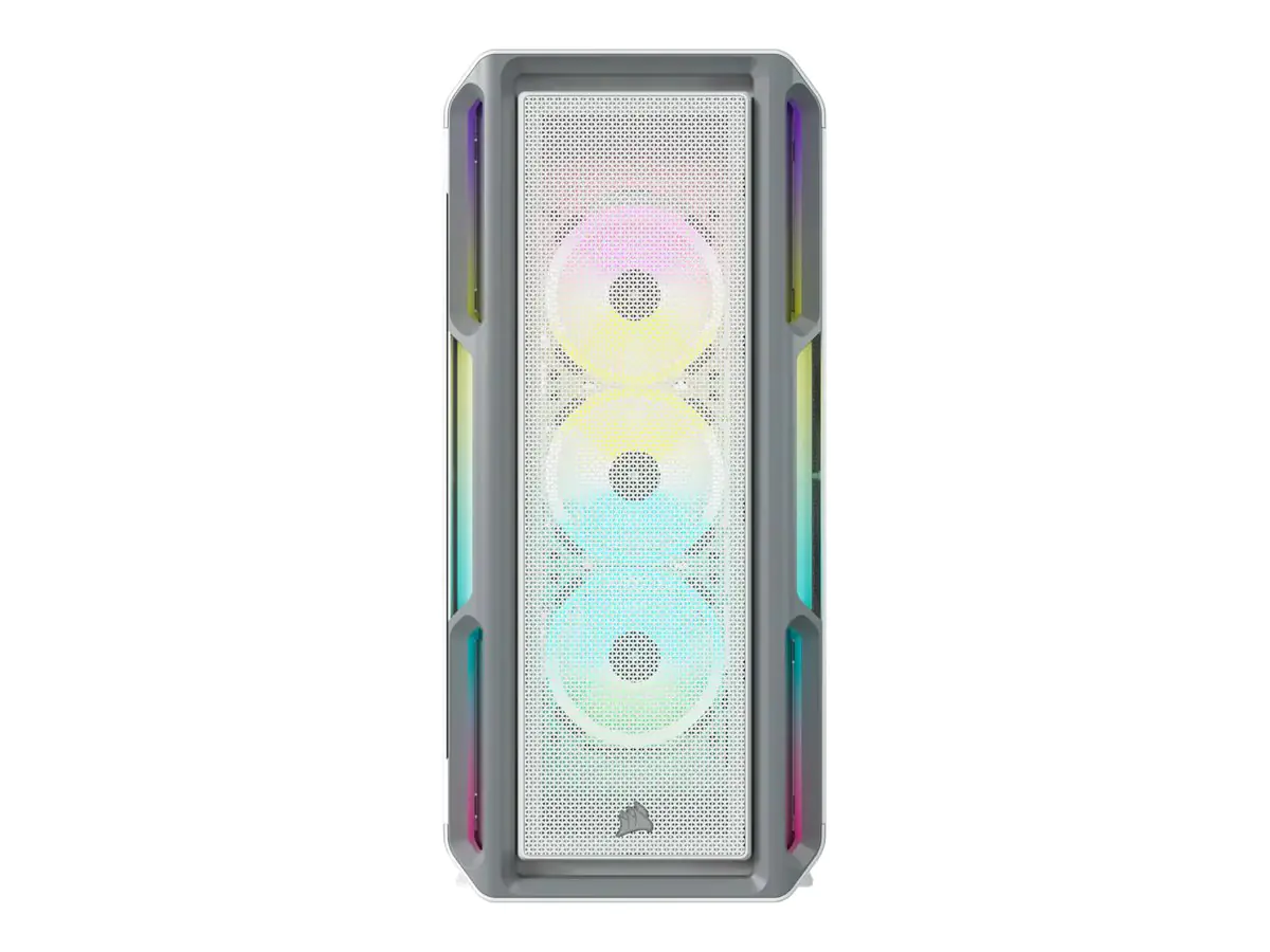 CORSAIR iCUE 5000T RGB - Mid tower - E-ATX - Seitenteil mit Fenster (gehärtetes Glas) - keine Spannungsversorgung (ATX) - weiß - USB/Audio