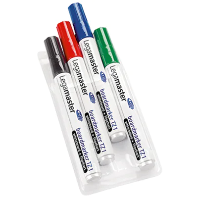 LEGAMASTER TZ 1 Boardmarker sortiert 4St, 4 Stück(e), Schwarz, Blau, Grün, Rot, 59,6 g, 75 mm, 145 mm, 18 mm 7-110094
