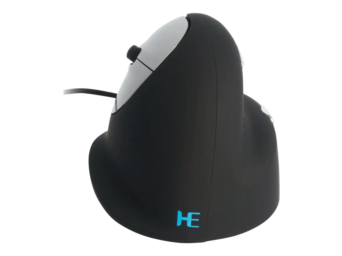 R-Go Ergonomische Maus HE Break - Maus - ergonomisch - Für Linkshänder - 5 Tasten - kabelgebunden - USB