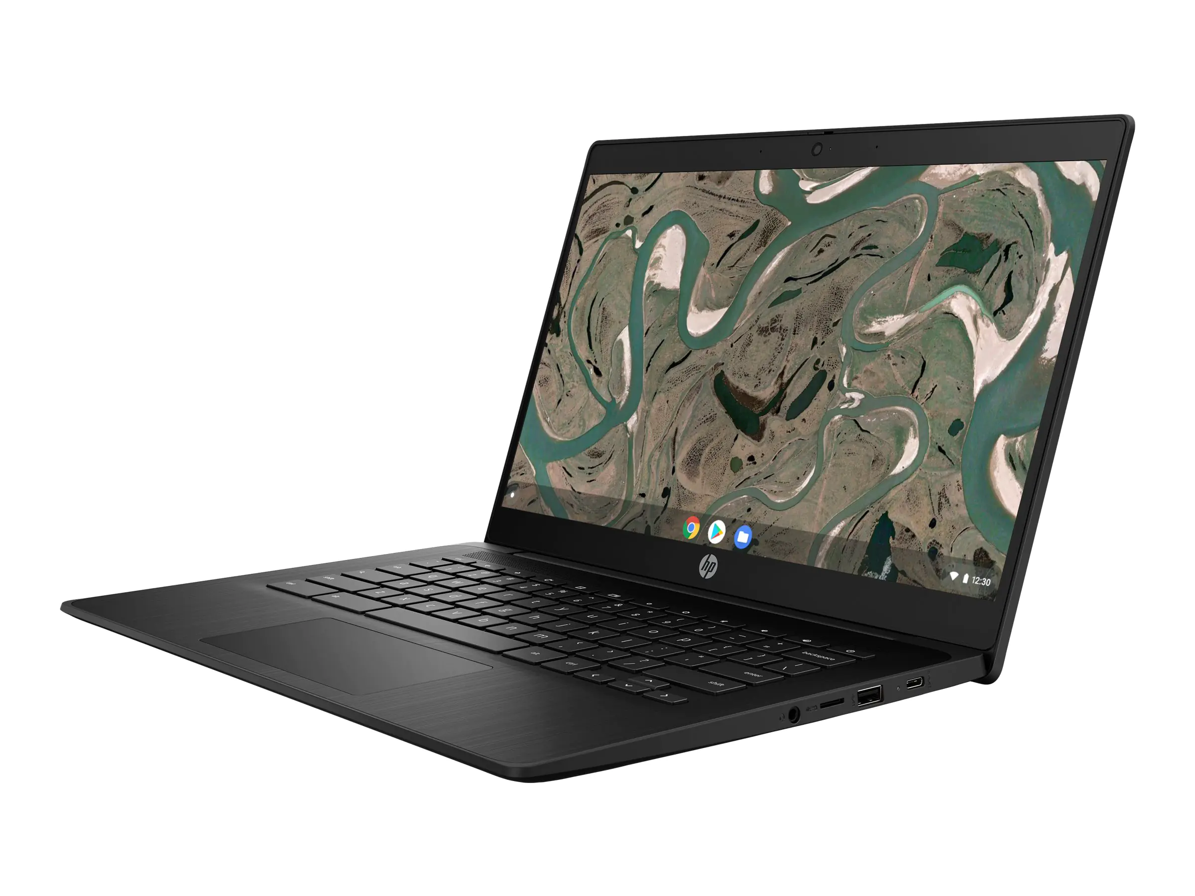 HP Chromebook 14 G7 - Intel Celeron N5100 / 1.1 GHz - Chrome OS - UHD Graphics - 8 GB RAM - 64 GB eMMC - 35.6 cm (14") IPS 1920 x 1080 (Full HD) - Wi-Fi 6 - Jet Black - kbd: Deutsch