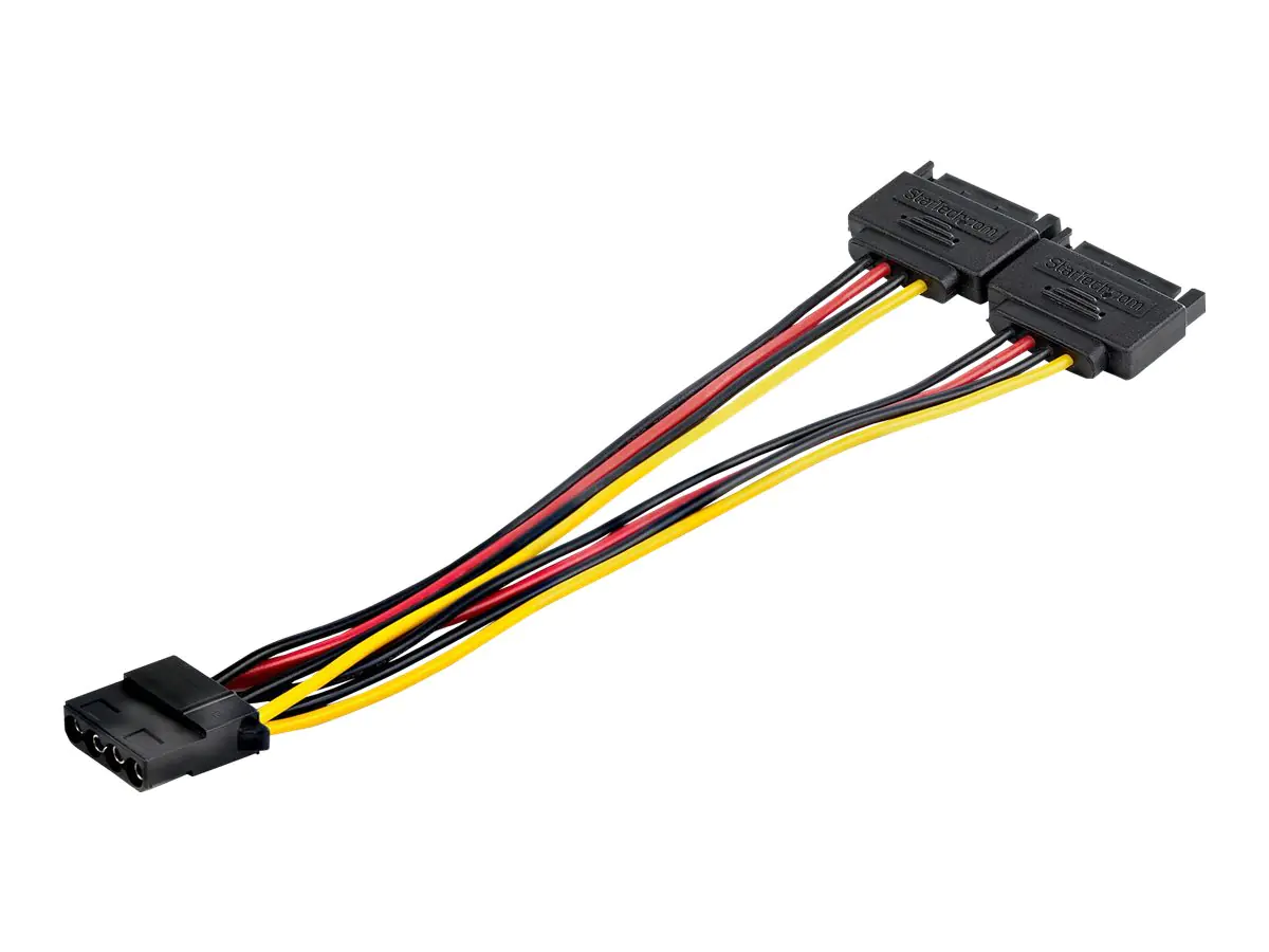 StarTech SATA auf 4-pin Molex Y-Kabel (15cm, dual SATA Stromkabel, 4-pol Splitter, PVC) - Netzteil - SATA-Stromstecker (M) zu interne Stromversorgung, 4-polig (W) - 5 - 12 V - 9 A - 19.1 m