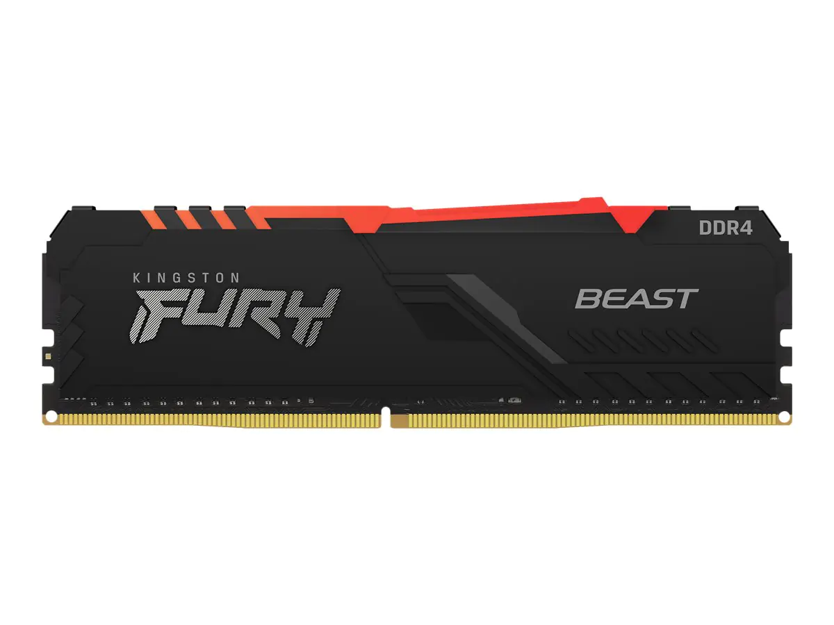 Kingston FURY Beast RGB - DDR4 - Kit - 16 GB: 2 x 8 GB - DIMM 288-PIN - 3000 MHz / PC4-24000 - CL15 - 1.35 V - ungepuffert - non-ECC - Schwarz