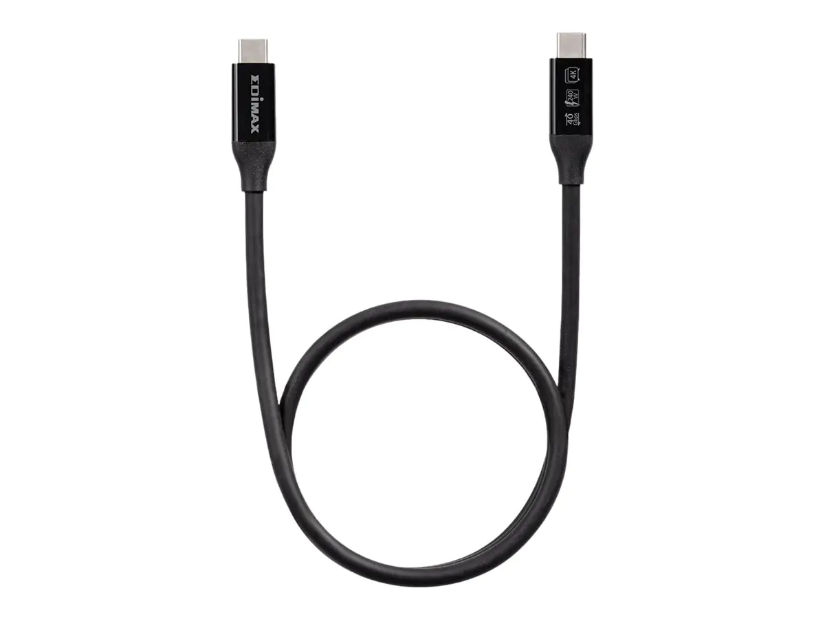 Edimax UC4 Series - USB-Kabel - 24 pin USB-C (M) zu 24 pin USB-C (M) - USB4 / Thunderbolt 3 / DisplayPort - 20 V - 5 A - 50 cm - Fast Power Charging (240W), 5K Unterstützung, 4K Unterstützung, bis zu 40 Gbps Datentransferrate
