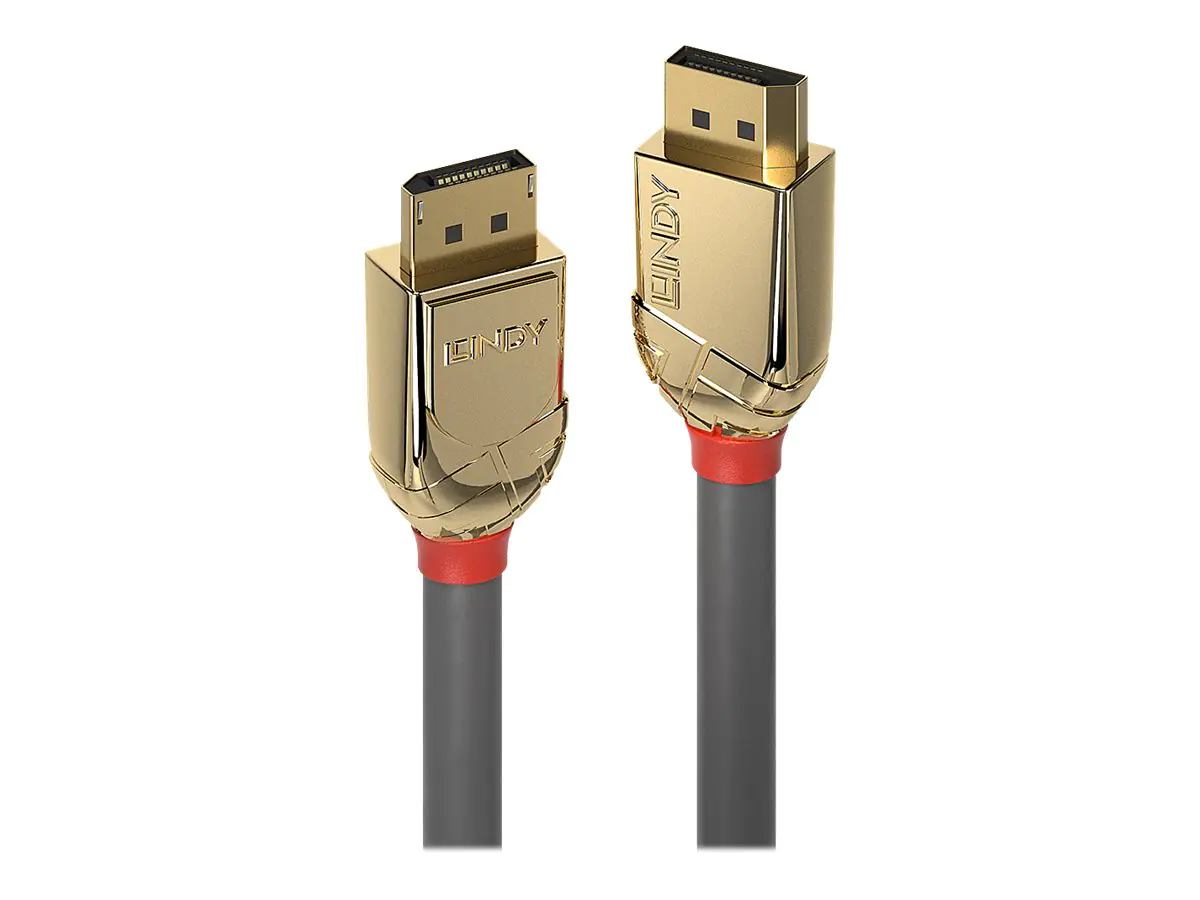 Lindy Gold - DisplayPort-Kabel - DisplayPort (M) bis DisplayPort (M) - DisplayPort 1.2 - 5 m - rund, robust, 4K Unterstützung - Grau