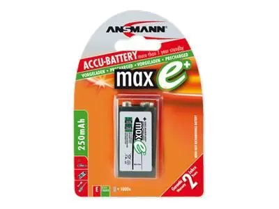 ANSMANN maxE plus - Batterie 9V - NiMH - (wiederaufladbar) - 250 mAh