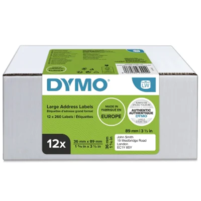 Dymo LabelWriter Address - Permanenter Klebstoff - weiß - 28 x 89 mm 3120 Etikett(en) (12 Rolle(n) 2093093