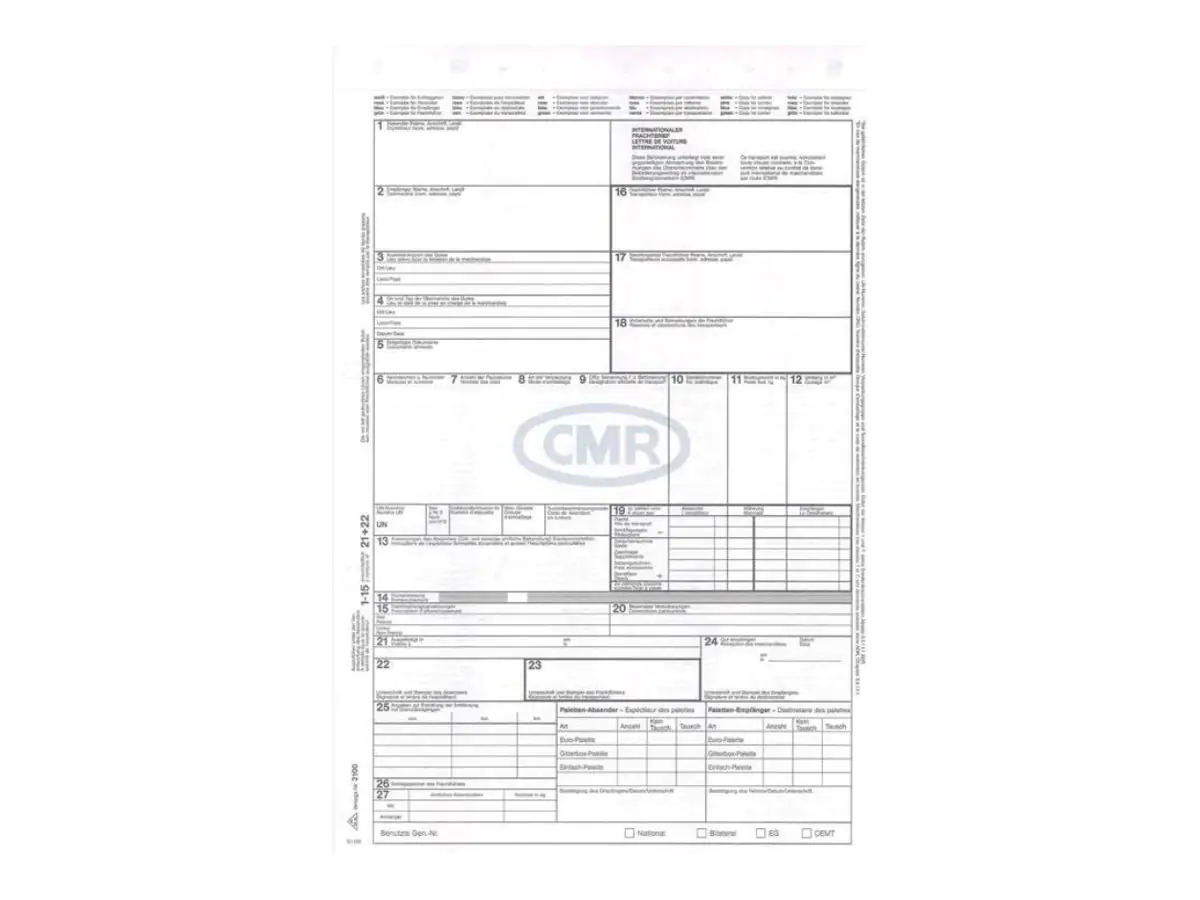 RNK RNKVERLAG - CRM-Frachtbrief - 50 Blatt - A4 (210 x 297 mm) 2100