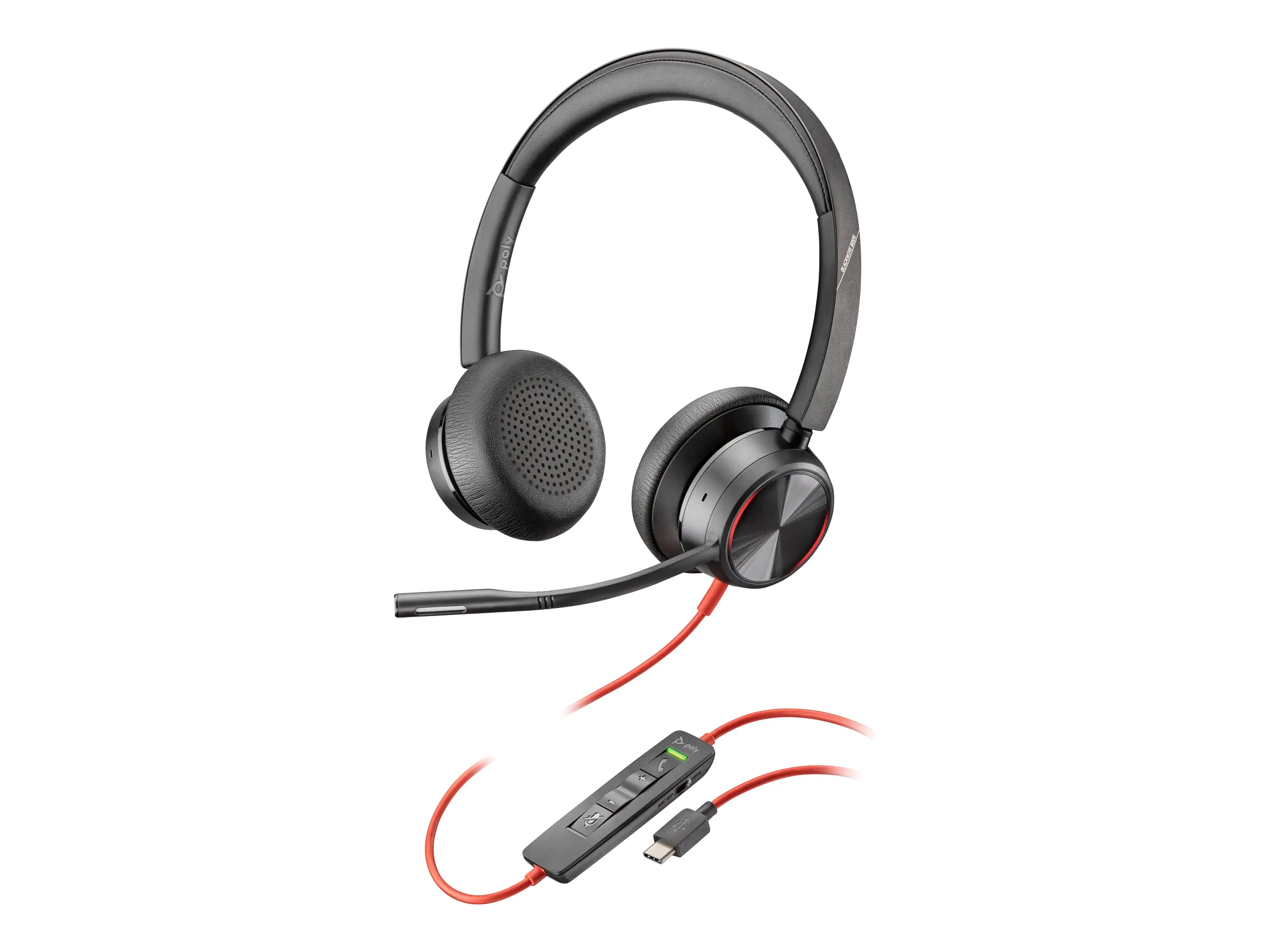 Poly Blackwire 8225 - Blackwire 8200 series - Headset - On-Ear - kabelgebunden - aktive Rauschunterdrückung - USB-C - Schwarz - Zoom Certified