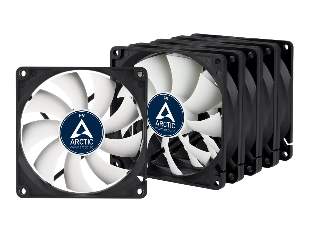 Arctic F9 - Value Pack - Gehäuselüfter - 92 mm - Schwarz (Packung mit 5)