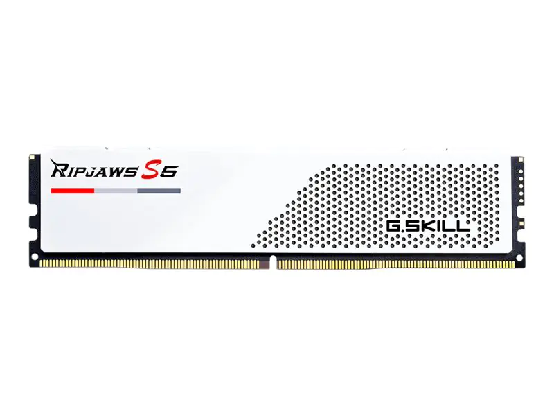G.Skill Ripjaws S5 - DDR5 - Kit - 32 GB: 2 x 16 GB - DIMM 288-PIN - 6000 MHz / PC5-48000 - CL30 - 1.35 V - ungepuffert - non-ECC - Mattes Weiß