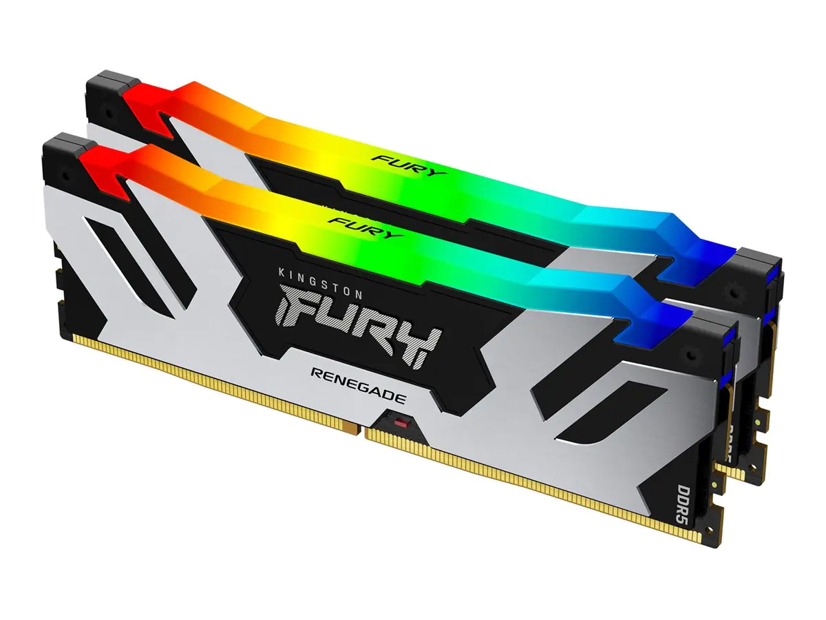 Kingston FURY Renegade RGB - DDR5 - Kit - 96 GB: 2 x 48 GB - DIMM 288-PIN - 3200 MHz / PC5-51200 - CL32 - 1.4 V - ungepuffert - on-die ECC - schwarz & silber