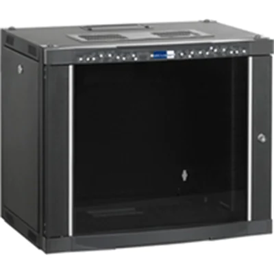 Ekivalan Systems CEPA12U6045BL132, Wandmontiertes Regal, 12U, 60 kg, Sperrschloss, 21 kg, Schwarz
