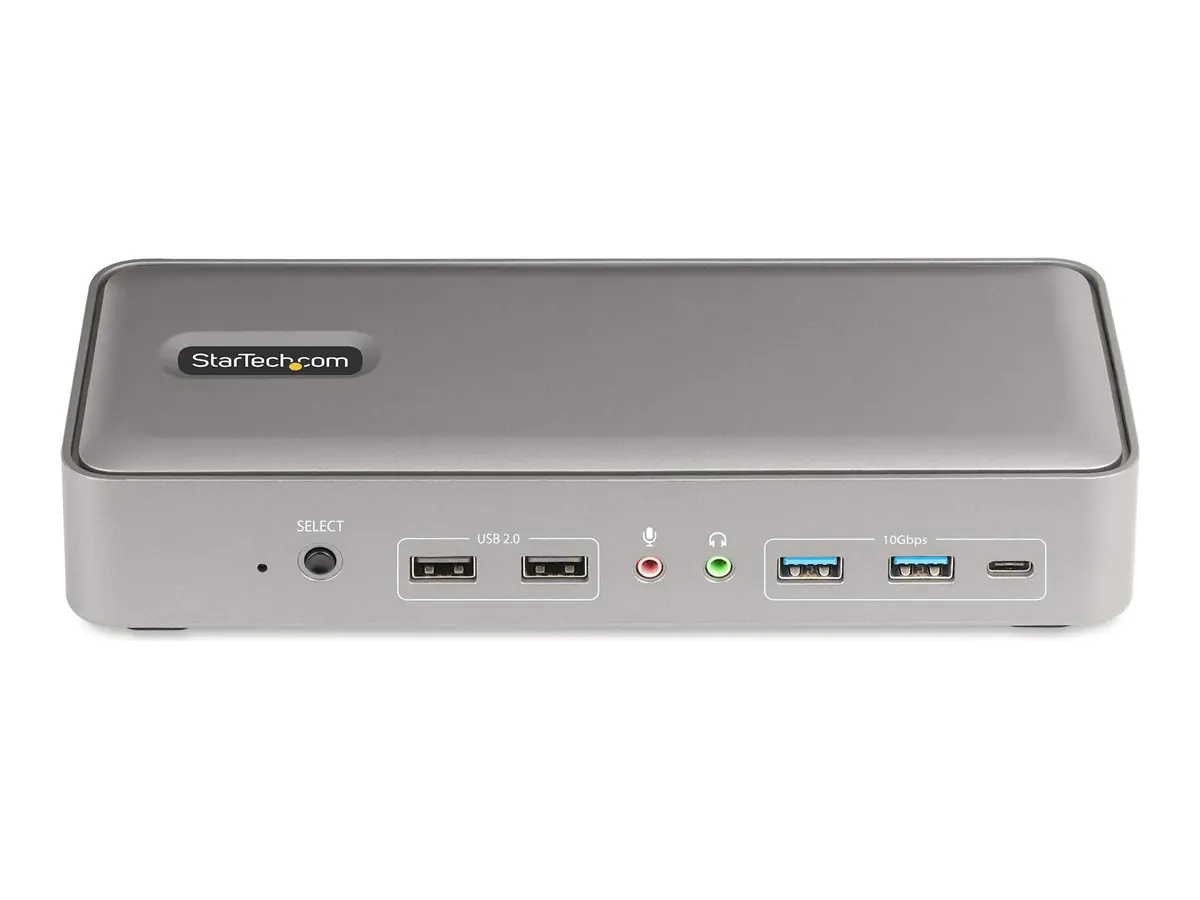 StarTech Dual-Laptop USB-C KVM Docking Station, Dual Monitor 4K 60Hz DisplayPort Dock, 5-Port USB Hub, GbE, 90W/45W Power Delivery to Two Laptops, Windows/Mac, 2-Host KVM Dock - Dockingstation - USB-C 3.2 Gen 2 - 2 x DP - 1GbE - TAA-konform