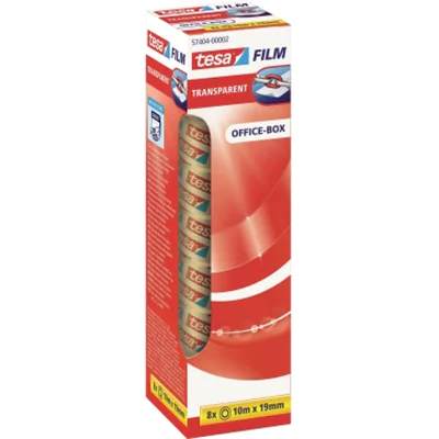 Tesa Tesafilm - Büro-Klebeband - 19 mm x 10 m - Polypropylenfolie - transparent (Packung mit 8) 57404-00002