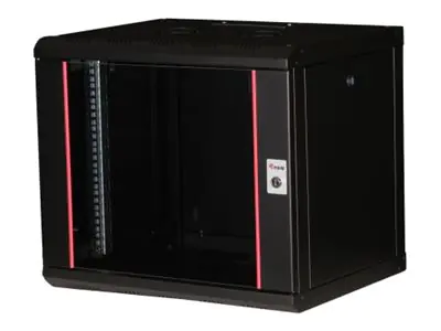 Equip Pro Mount - Schrank Netzwerkschrank - 600x450 mm, with glass door, removable and lockable panels, assembled - geeignet für Wandmontage - Tiefschwarz (RAL 9005) EPM-09-6045-B-CBAA