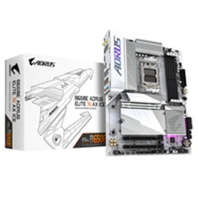 AORUS B650E ELITE X AX ICE - Motherboard - ATX - Socket AM5 - AMD B650 Chipsatz - USB-C 3.2 Gen2, USB 3.2 Gen 2, USB 3.2 Gen 1, USB-C 3.2 Gen 2x2 - 2.5 Gigabit LAN, Wi-Fi 6E, Bluetooth - Onboard-Grafik (CPU erforderlich) - HD Audio (8-Kanal)