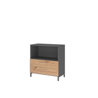 Hammerbacher Regal FlexWall 800 x 828 x 417 mm (B x H x T) 28kg Holz graphit