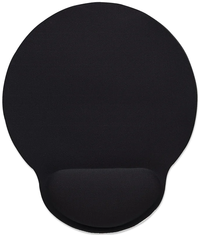 Manhattan Wrist Gel Support Pad and Mouse Mat, Black, 241 Ã— 203 Ã— 40 mm, non slip base, Lifetime Warranty, Card Retail Packaging - Mauspad mit Handgelenkpolsterkissen - Schwarz