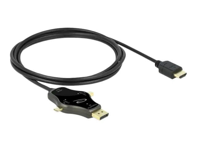 Delock 3 in 1 - Videoschnittstellen-Converter - 1.75 m - Anthrazit - 4K Unterstützung - 85974