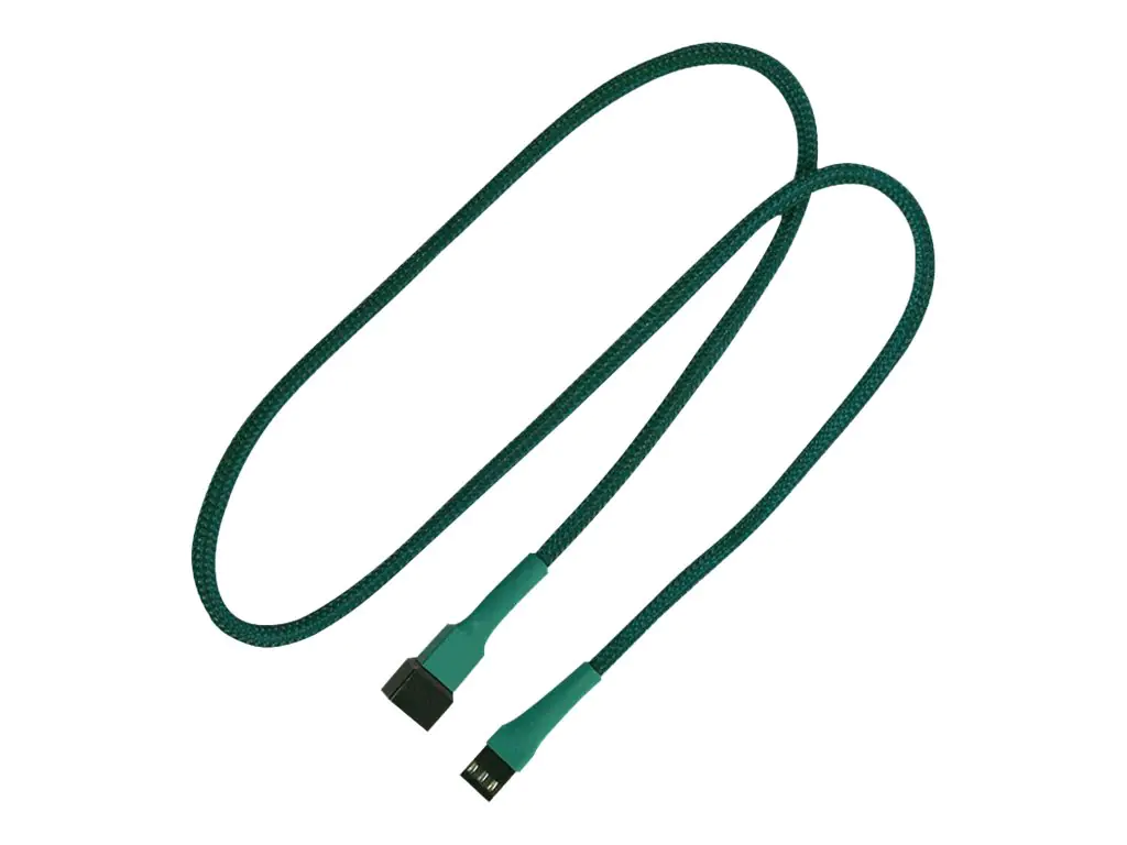 Nanoxia - Verlängerungskabel für Lüfterspannungsversorgung - Molex, 3-polig (W) bis Molex, 3-polig (M) - 60 cm - grün