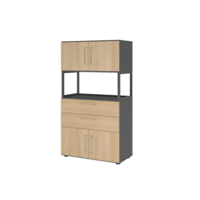 Hammerbacher Regalschrank FlexWall 800 x 1.452 x 417 mm (B x H x T) Flügeltür ohne Rollen Holz