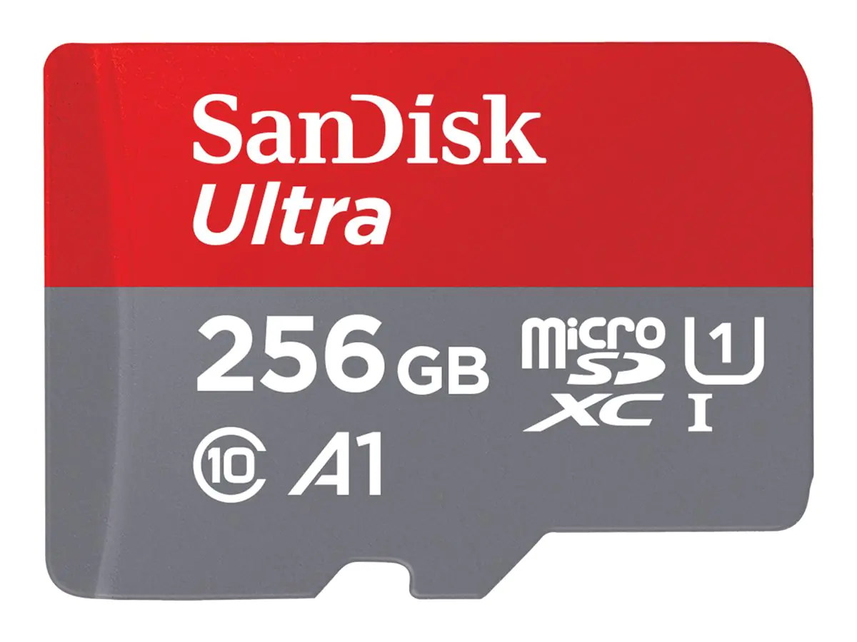 SanDisk Ultra - Flash-Speicherkarte (microSDXC-an-SD-Adapter inbegriffen) - 256 GB - A1 / UHS Class 1 / Class10 - microSDXC UHS-I