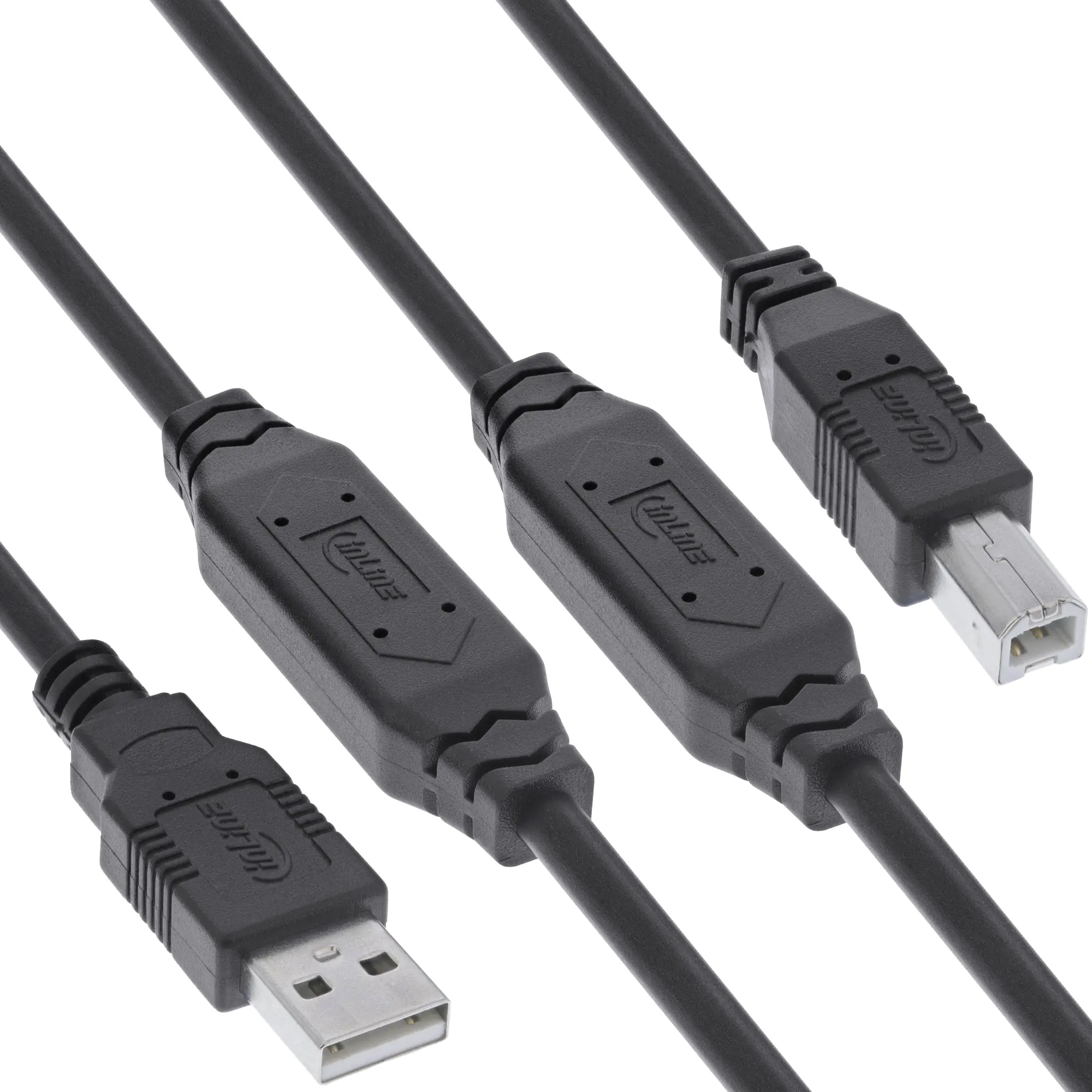 InLine USB 2.0 Aktiv-Kabel - USB-A Stecker zu USB-B Stecker - 20m - 34513A