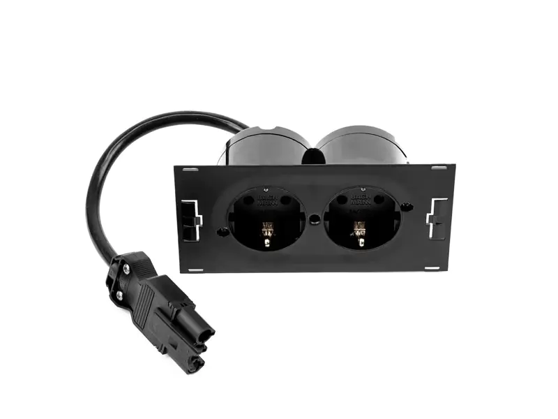 Bachmann DUE - Steckdosenleiste - Eingabe, Eingang GST18i3 - Ausgangsanschlüsse: 2 (Stromversorgung) - 20 cm - Deutschland - Schwarz