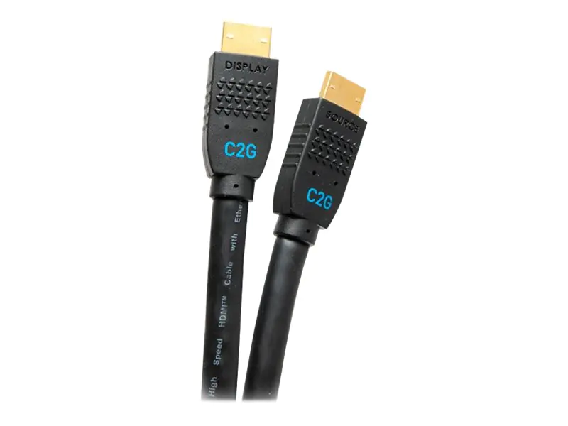 C2G 15ft Ultra Flexible 4K Active HDMI Cable Gripping 4K 60Hz - In-Wall M/M - HDMI-Kabel mit Ethernet - HDMI männlich zu HDMI männlich - 4.5 m - Schwarz - aktiv, Support von 4K 60 Hz