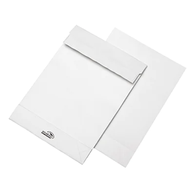 SECURITEX® Faltentasche DIN B4 250 x 353 mm (B x H) ohne Fenster 130g/m² mit Haftklebung Securitex® weiß 100 St./Pack.